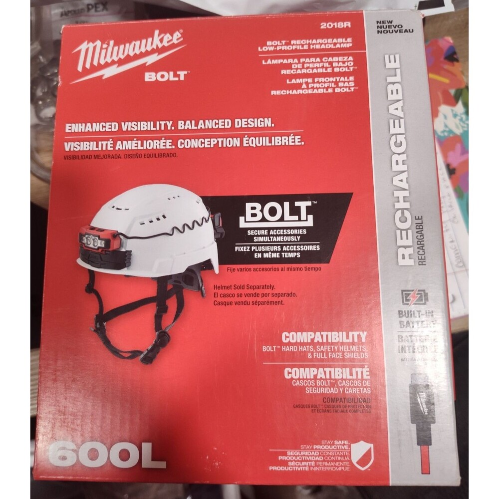 Milwaukee Tool 2018R Rechargeable Low-Profile Headlamp 600 Lumens LED REDLITHIUM